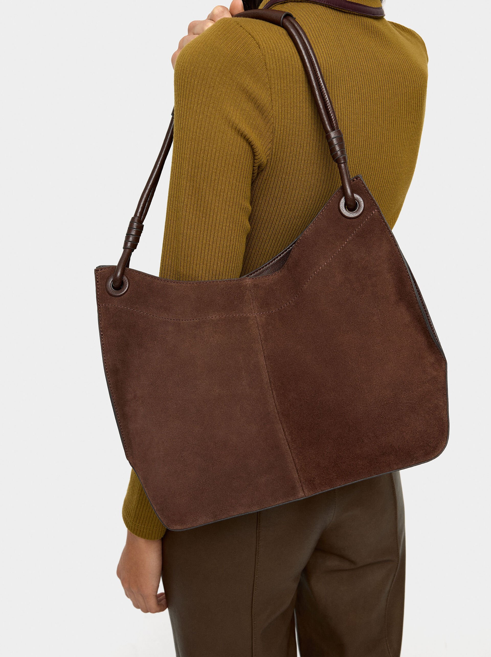 Shoulder bag with leather details image number 1.0