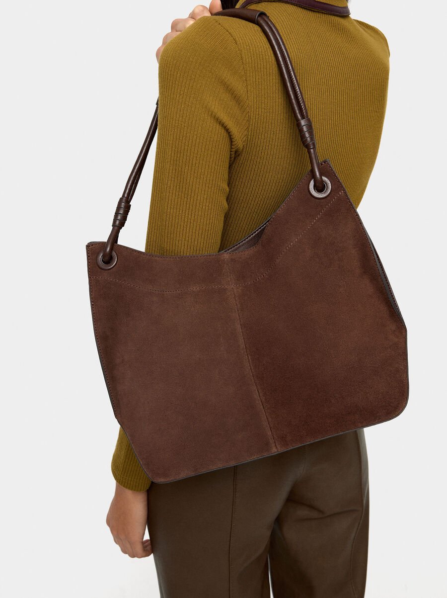Shoulder bag with leather details