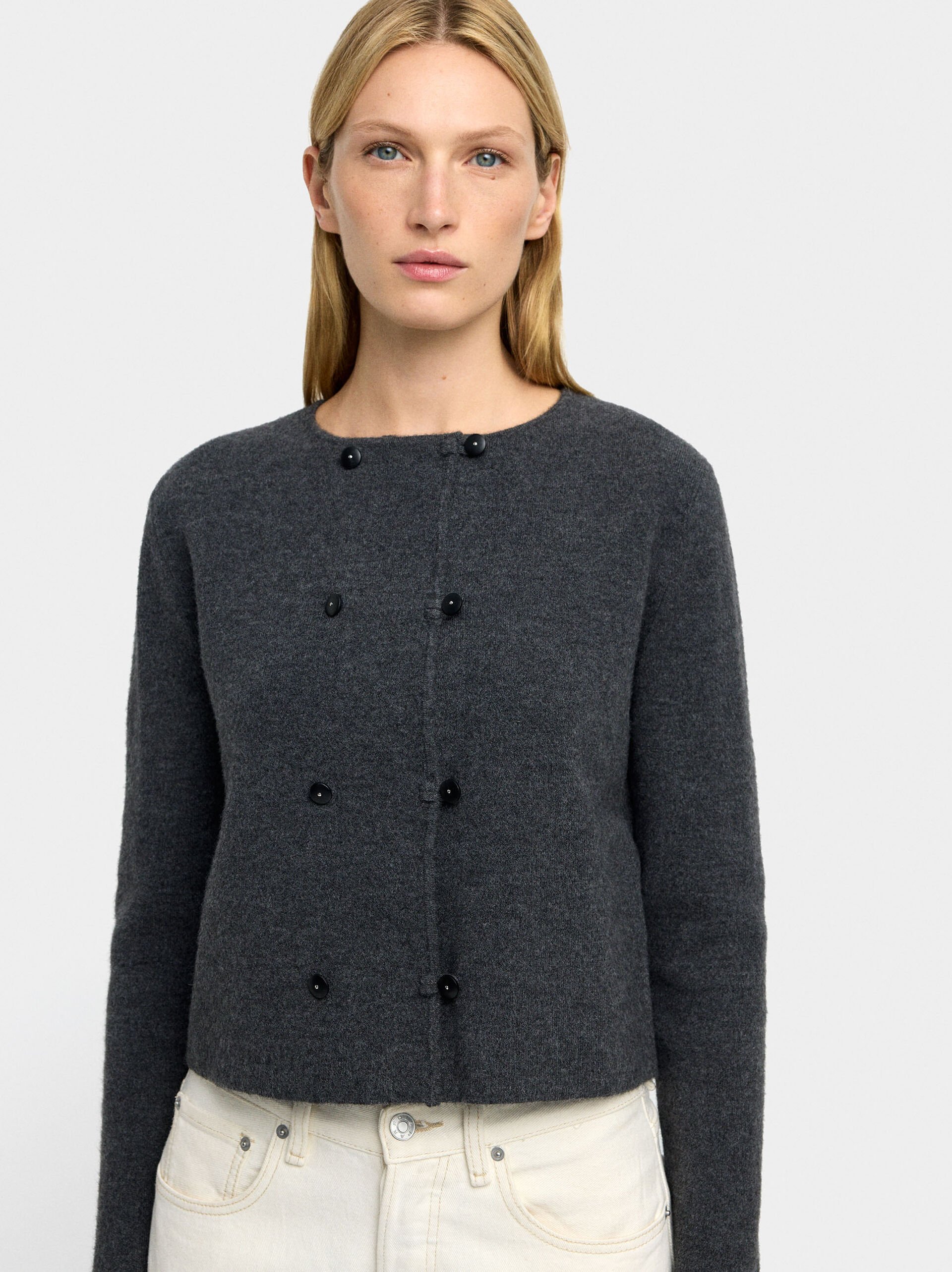 Strickjacke aus Strick mit doppelten Knöpfen image number 1.0
