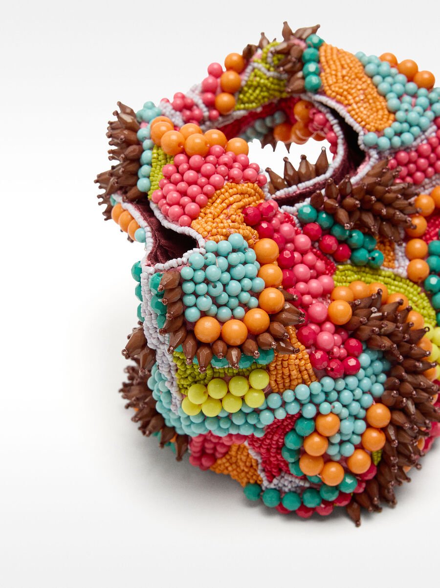 Bolso de fiesta con cuentas multicolor