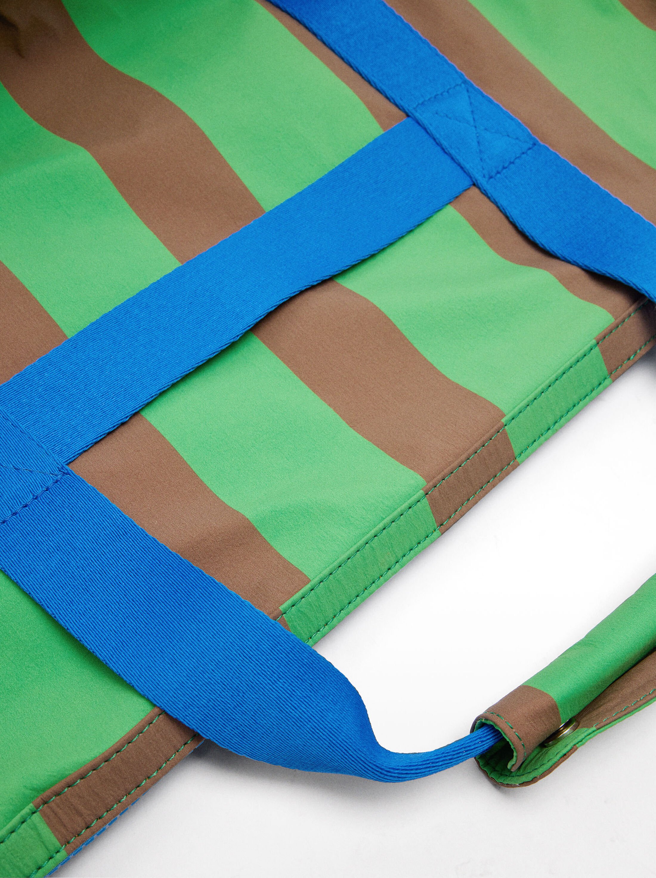 Striped nylon weekend bag image number 2.0