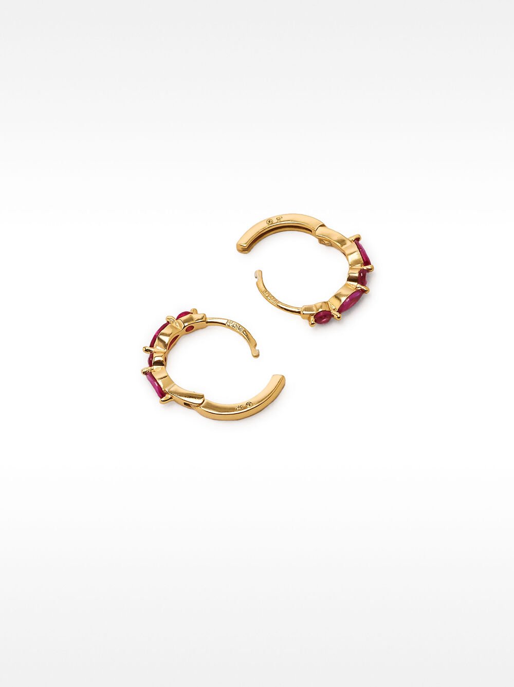 Hoop earrings with zirconia - stainless steel