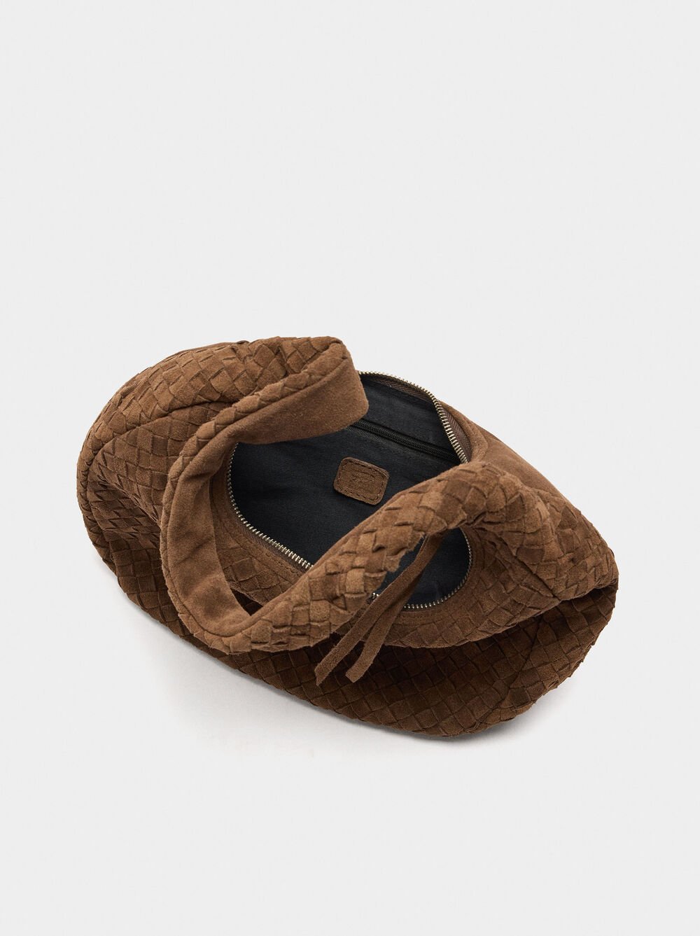 Hobo bag with braided leather