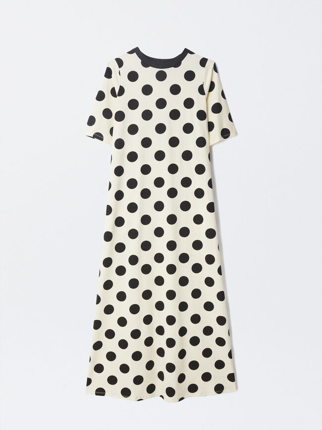 Online Exclusive - Langes Kleid Mit Polka Dots image number 4.0