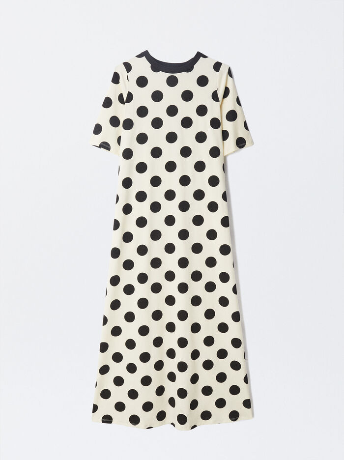 Online Exclusive - Langes Kleid Mit Polka Dots