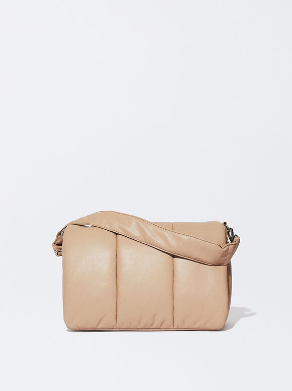 Bolso De Hombro Acolchado, Marrón, hi-res