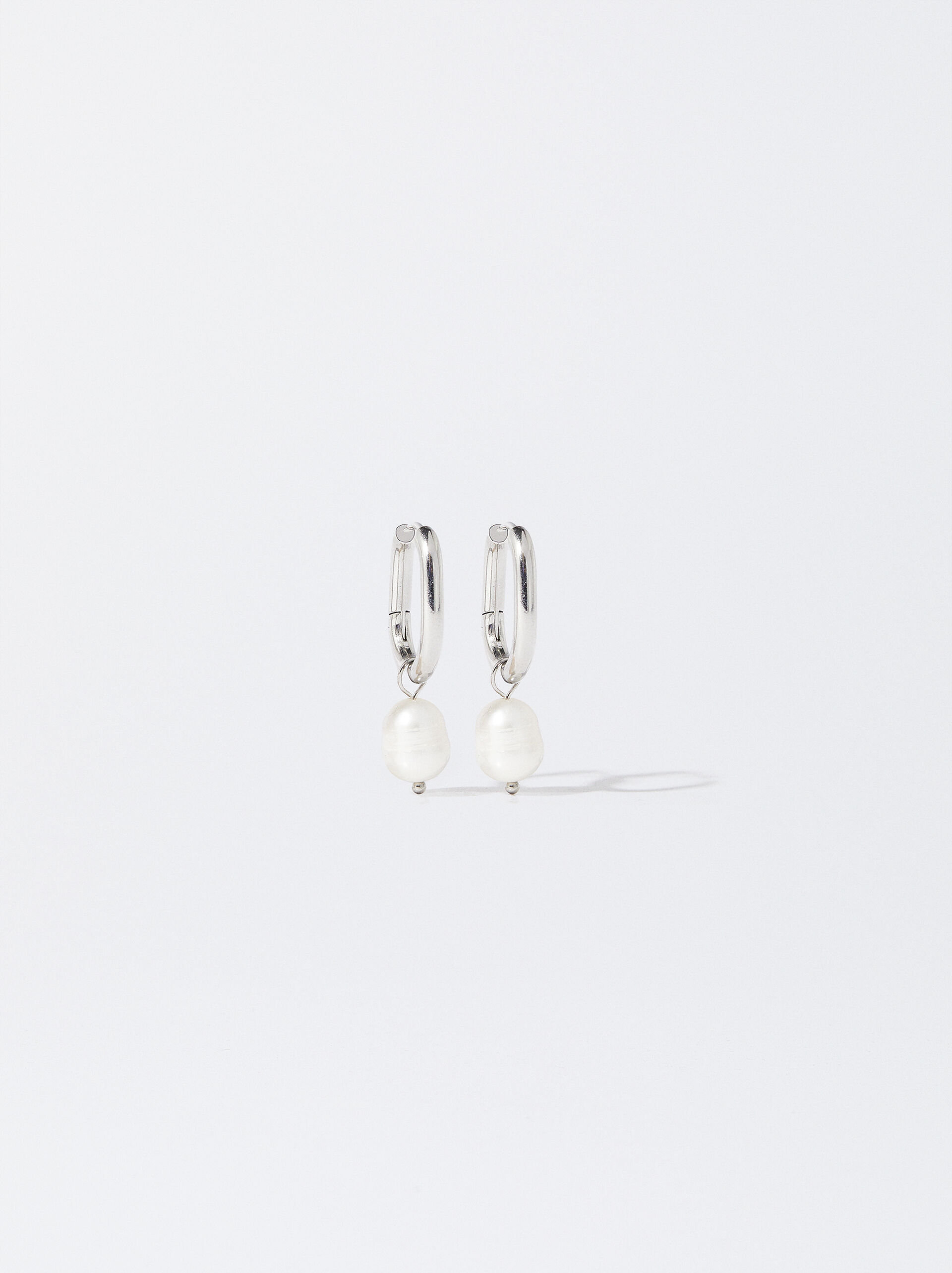 Stainless Steel Earrings With Pearl image number 0.0