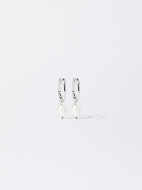 Stainless Steel Earrings With Pearl