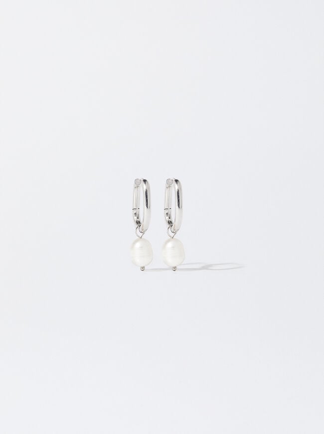 Stainless Steel Earrings With Pearl