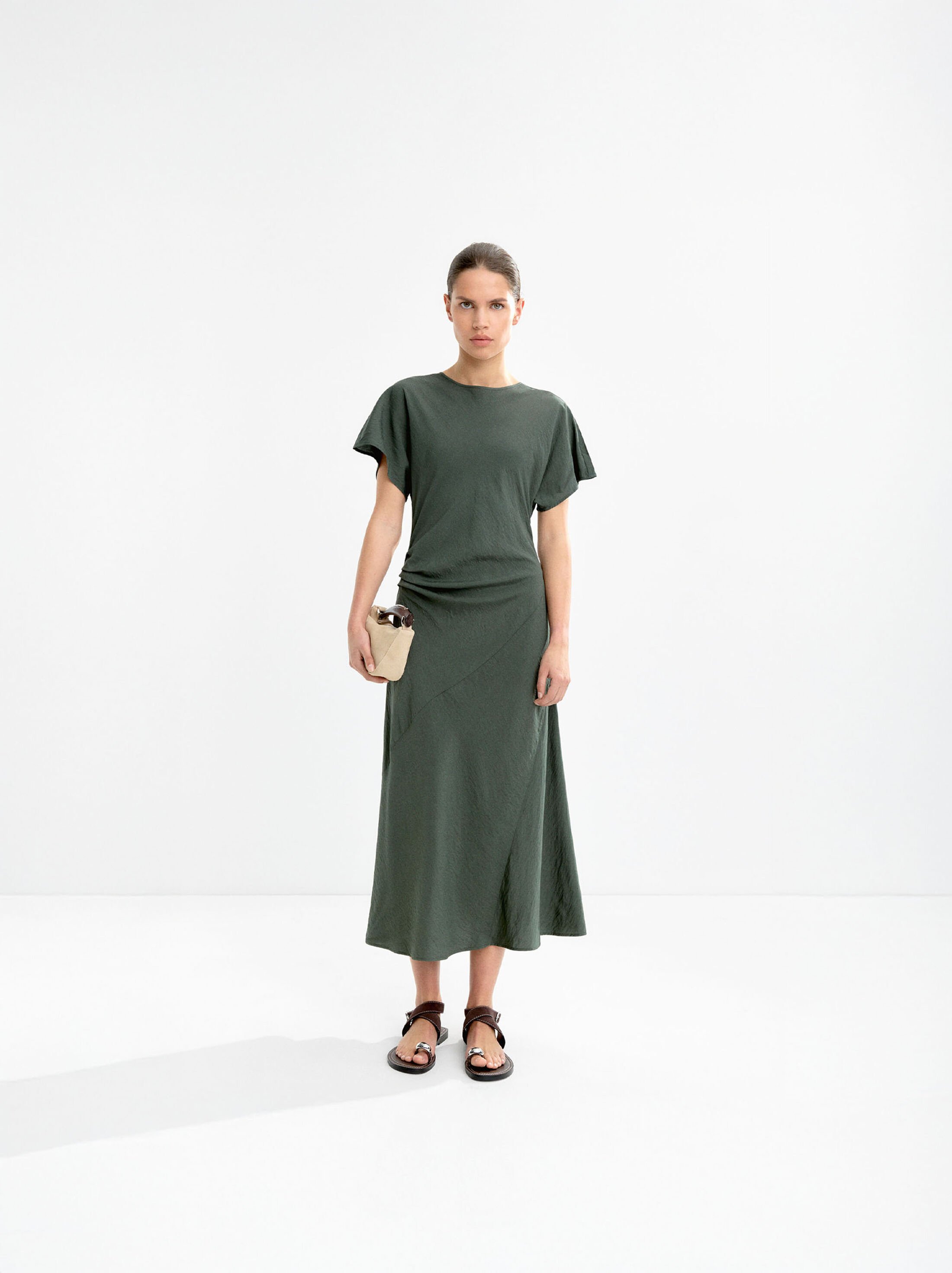 Vestido comprido drapedo image number 6.0
