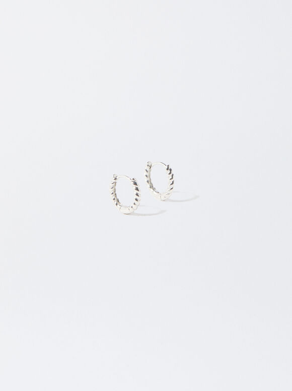 Gold-Toned Hoop Earrings, Silver, hi-res