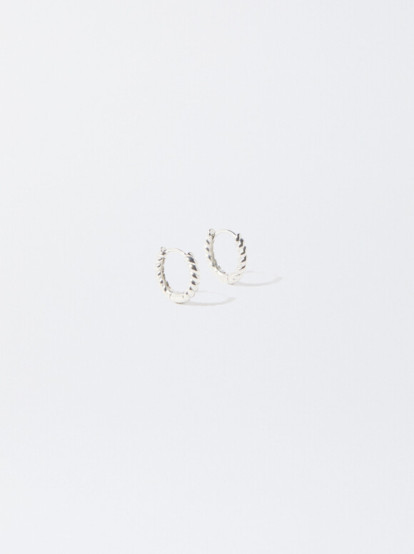 Gold-Toned Hoop Earrings, Silver, hi-res