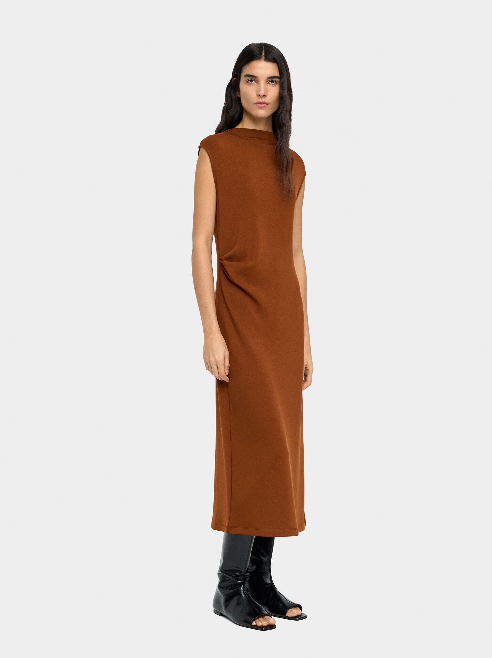 Midi dress with draped image number 1.0