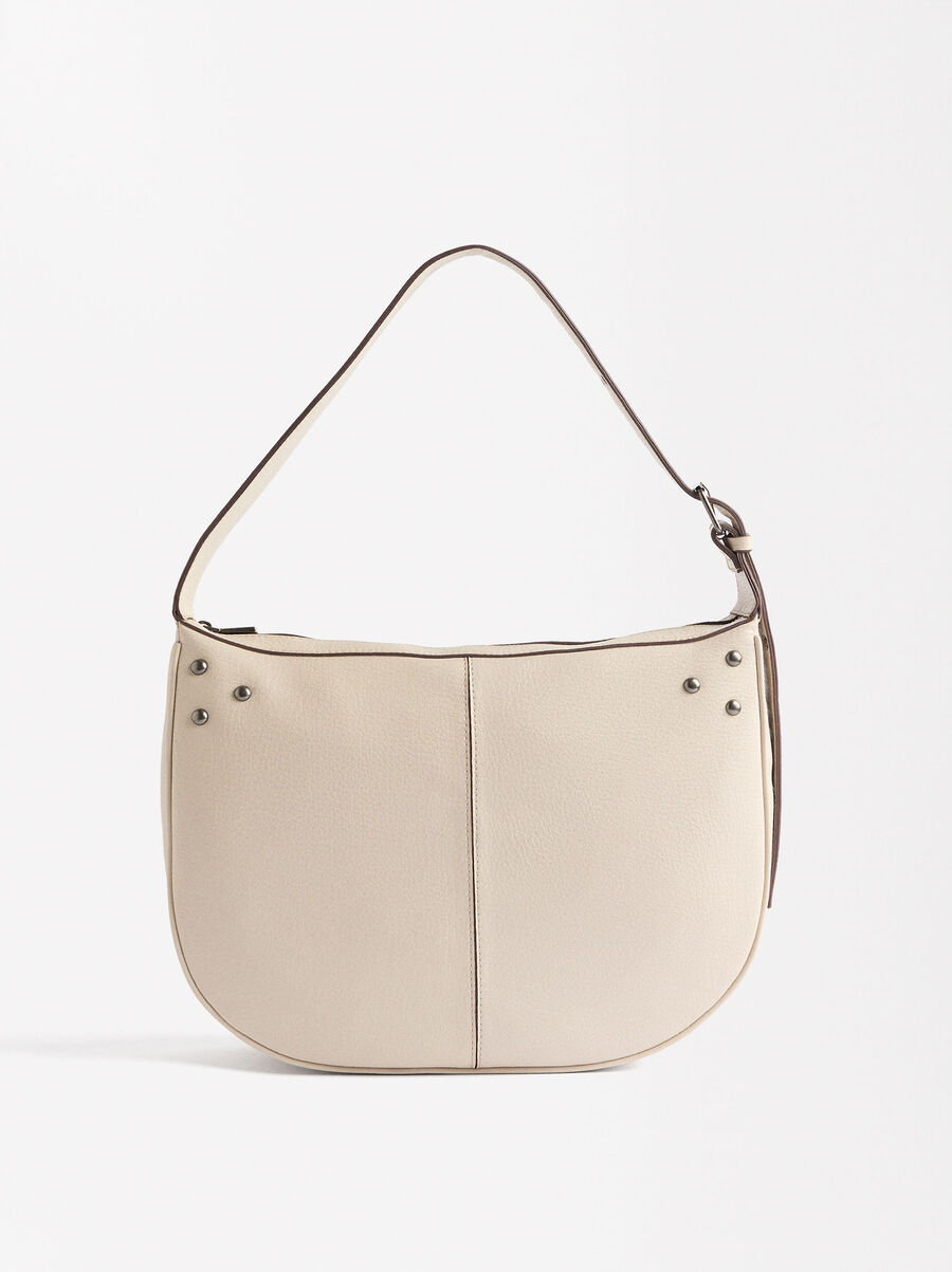 Shoulder bag with studded closure detail