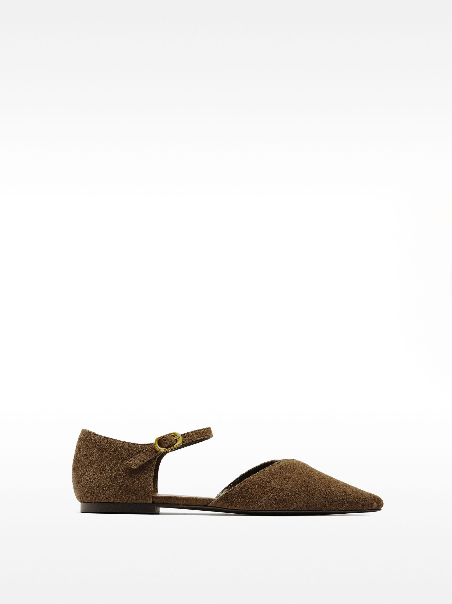 Leather ballet flats with bracelet image number 2.0