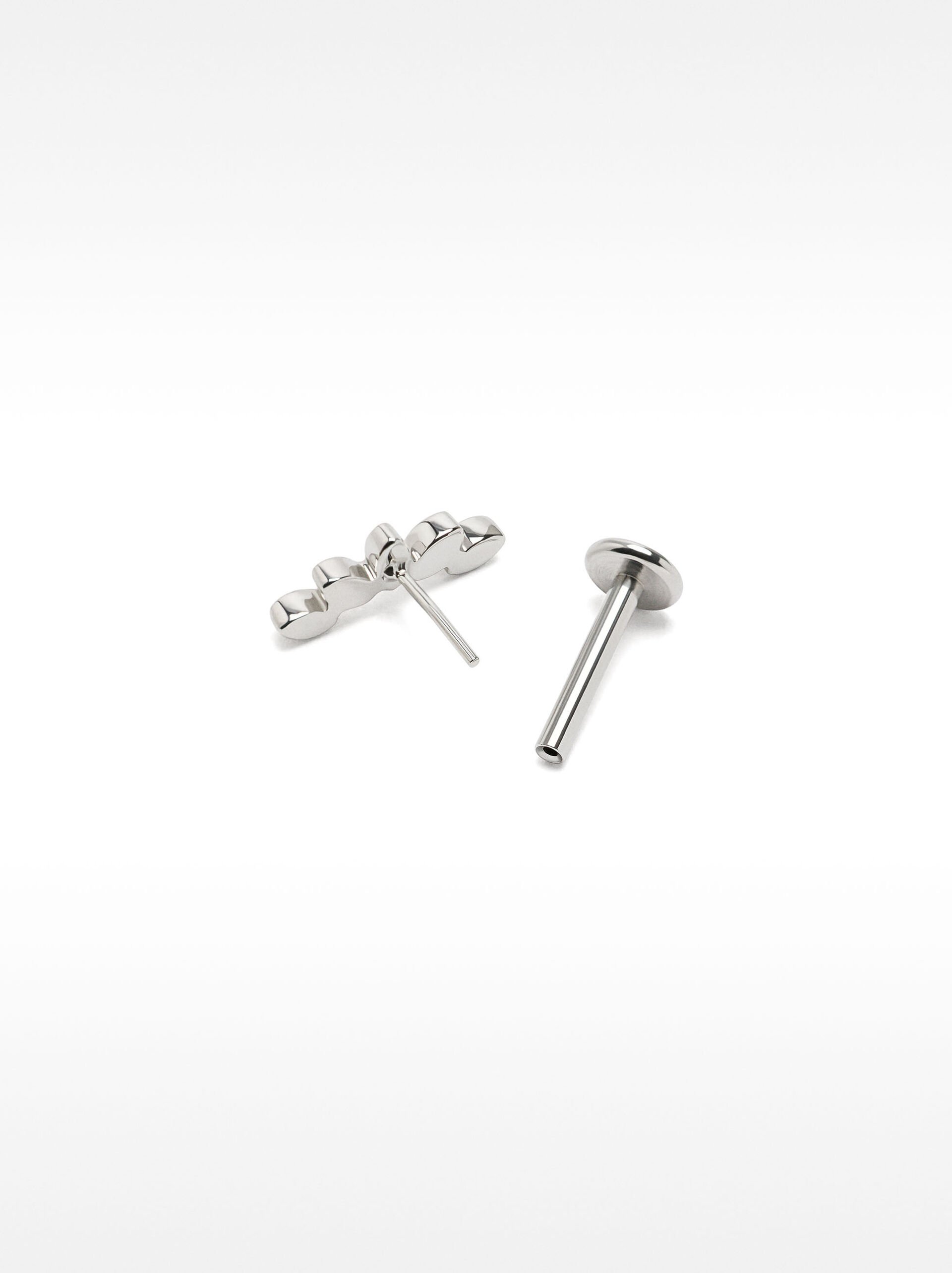 Piercing all’orecchio a forma di foglie – acciaio inossidabile image number 3.0