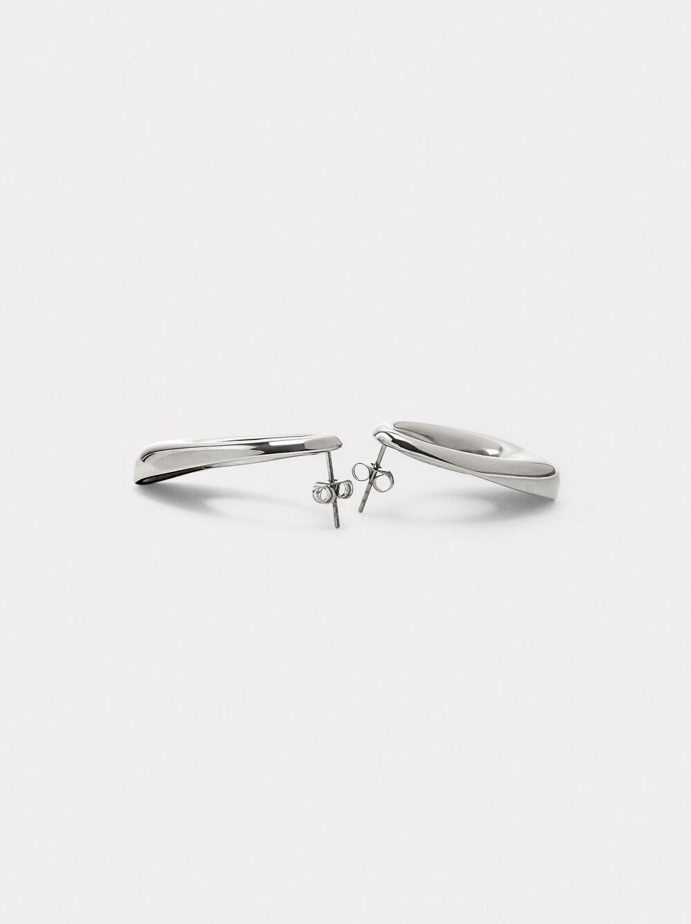 Oval hoop earrings - stainless steel