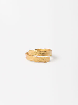 Hammered Gold Ring - Stainless Steel