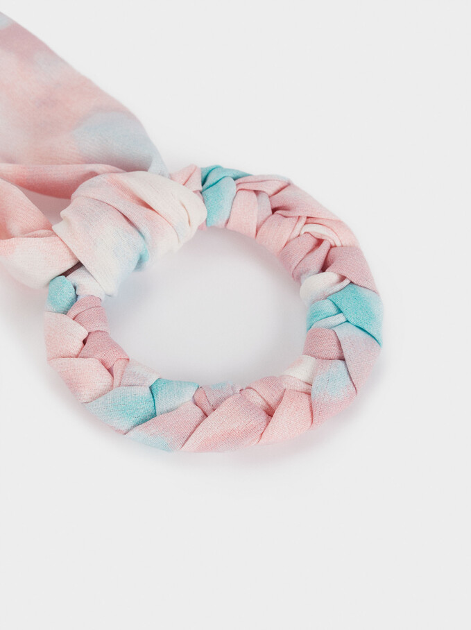 Tie-Dye Scrunchie With A Bow, Multicolor, hi-res
