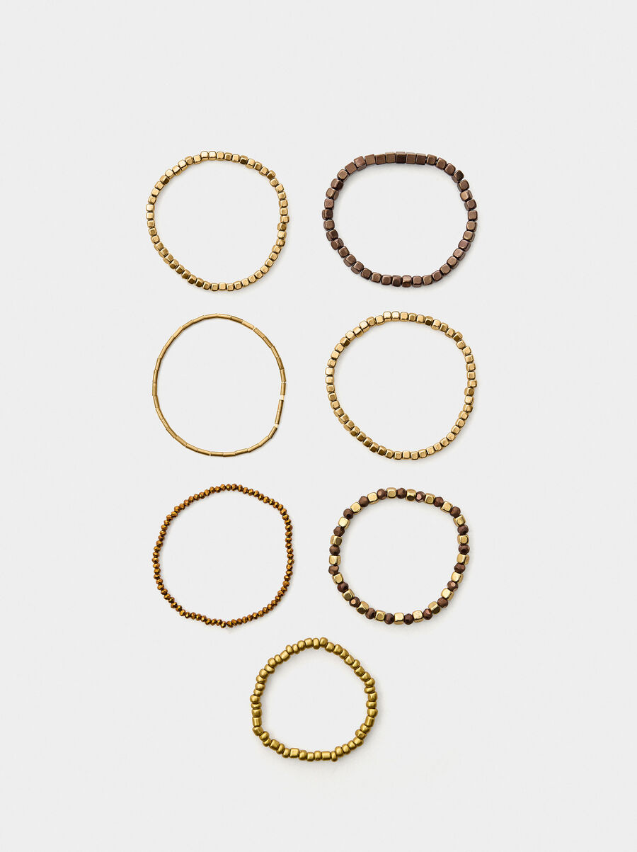 Set de pulseras elásticas con cuentas