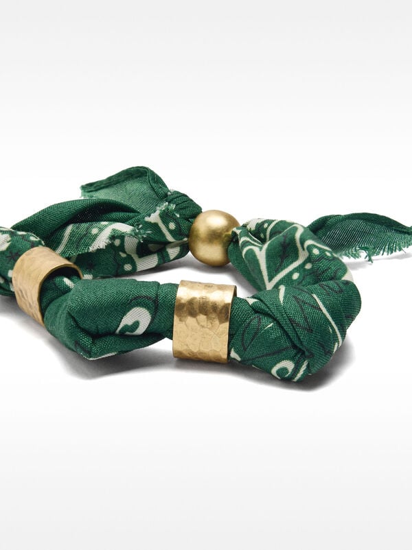 Fabric bracelet with metallic details