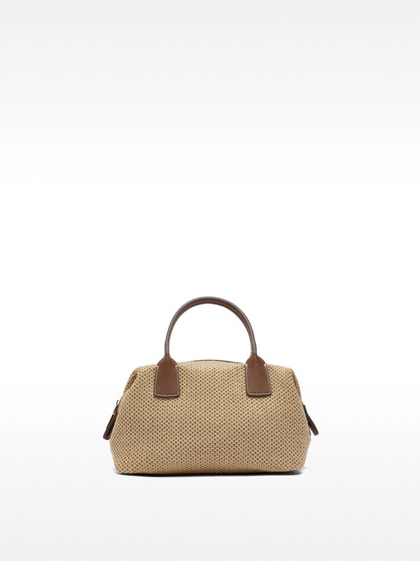 Borsa tote effetto paglia con tracolla M