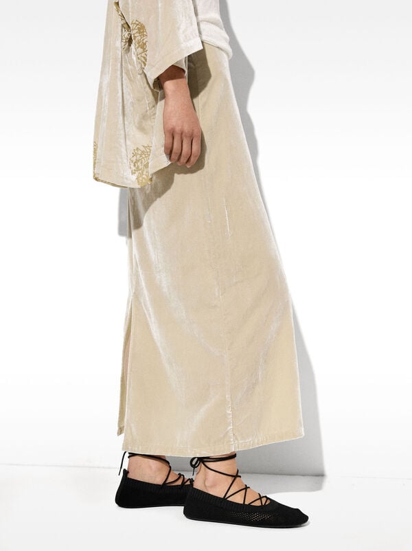 Long velvet skirt