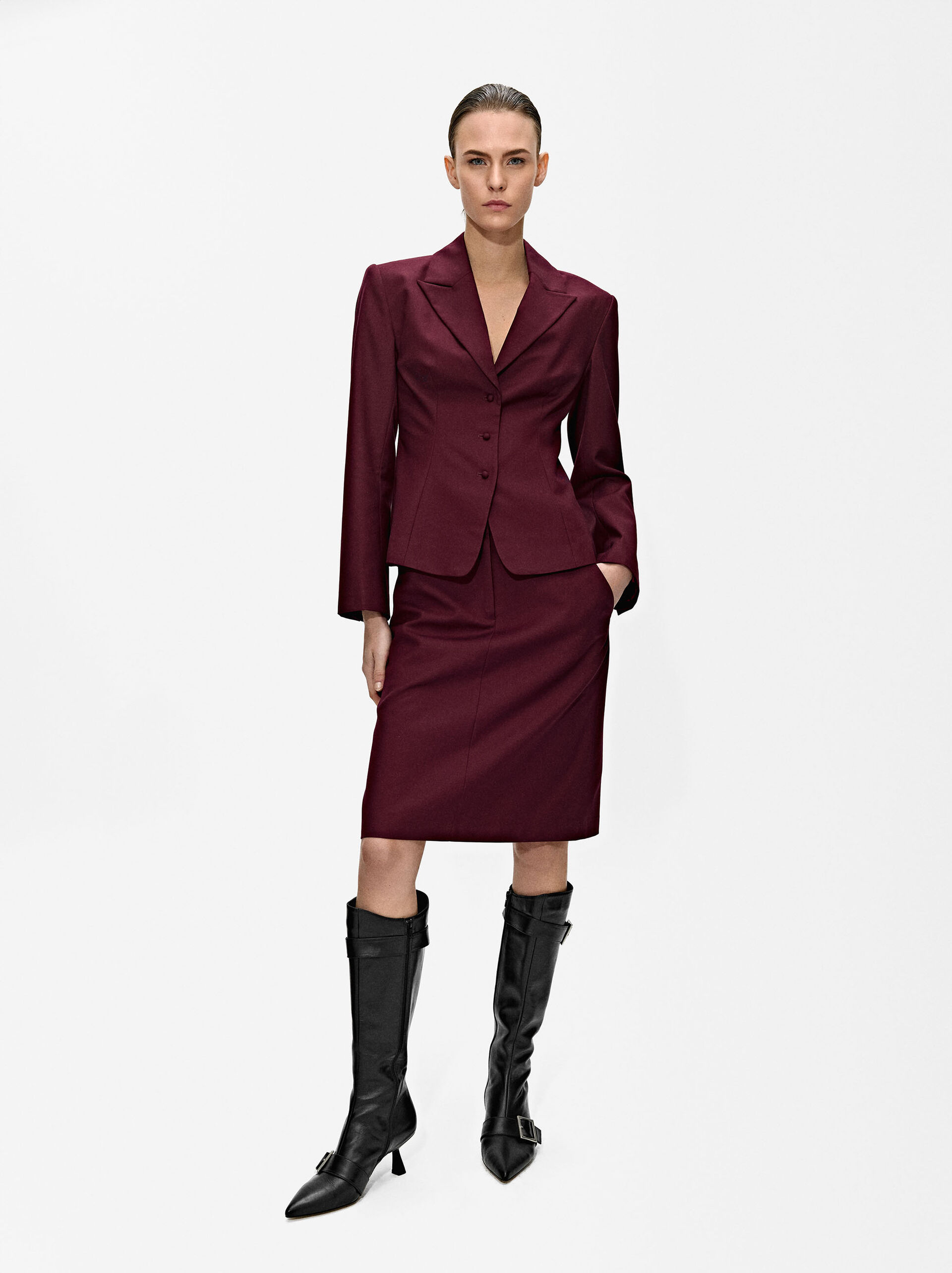 Conjunto de blazer y falda, , hi-res image number 0.0