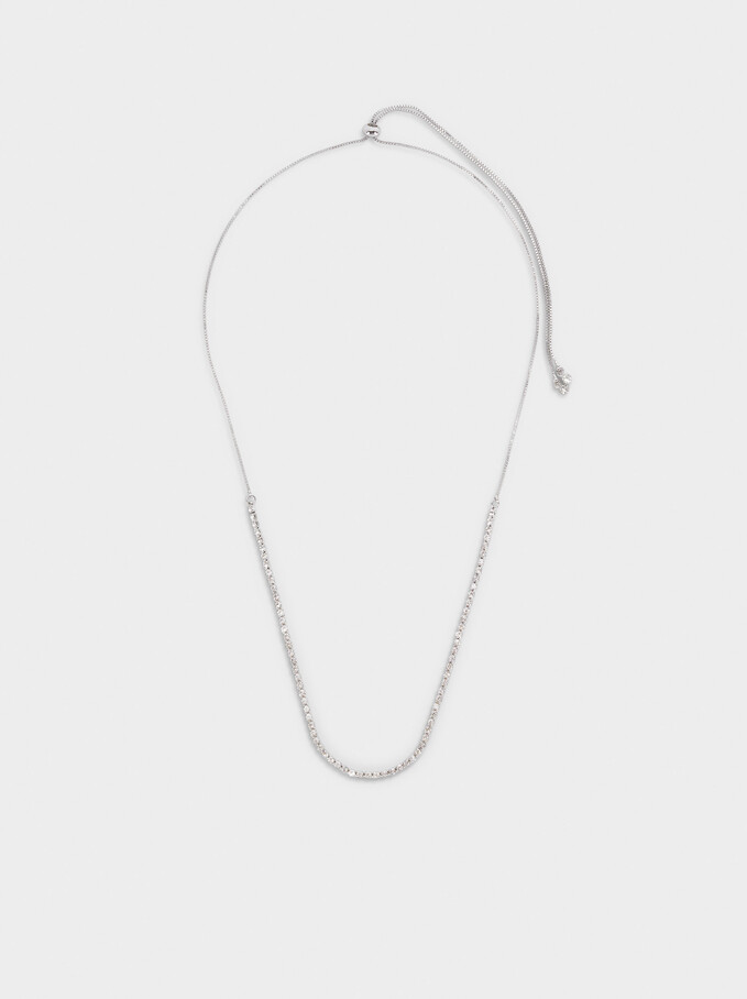 Short Silver Necklace, Silver, hi-res
