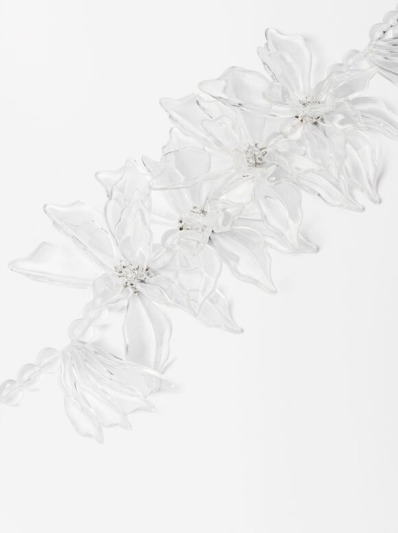 Online Exclusive - Choker With Flowers, Silver, hi-res