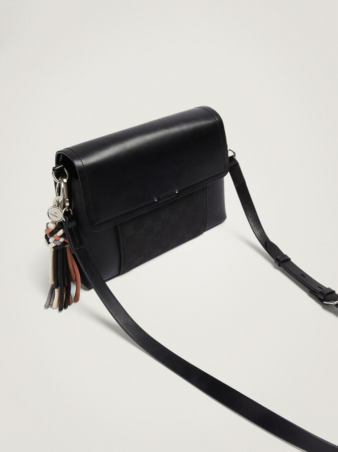 Crossbody Bag With Patchwork Detail, Black, hi-res