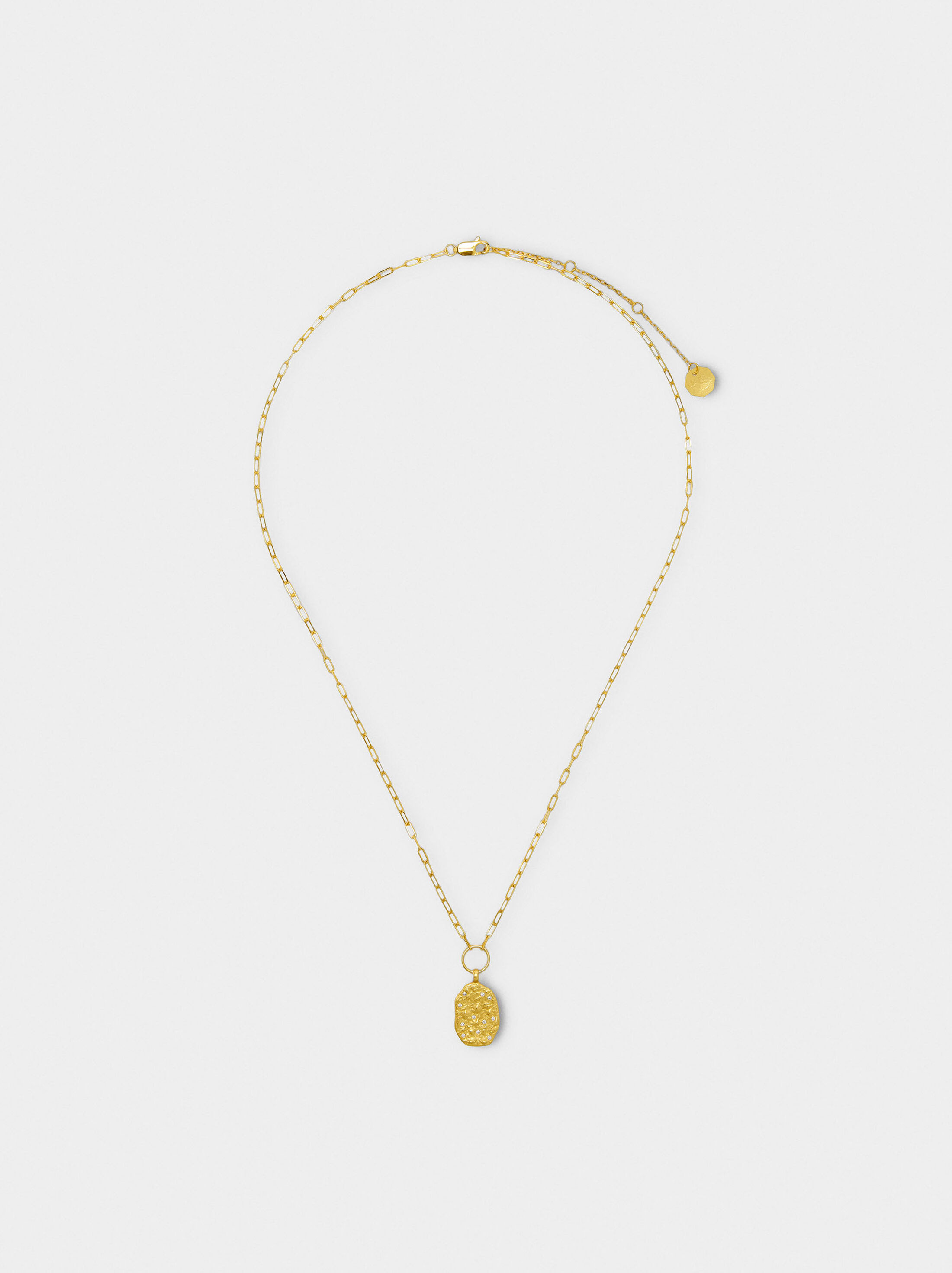 Necklace of links with irregular pendant - 925 sterling silver image number 2.0