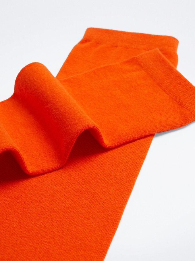 100% Cotton Socks, Orange, hi-res