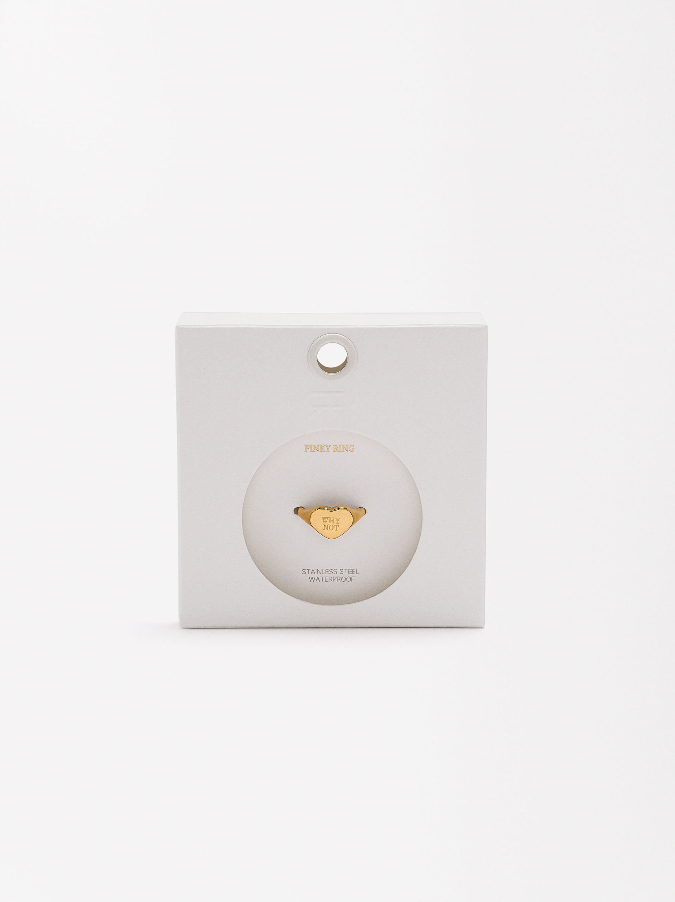 Signet ring for little finger WHY NOT - stainless steel image number 4.0