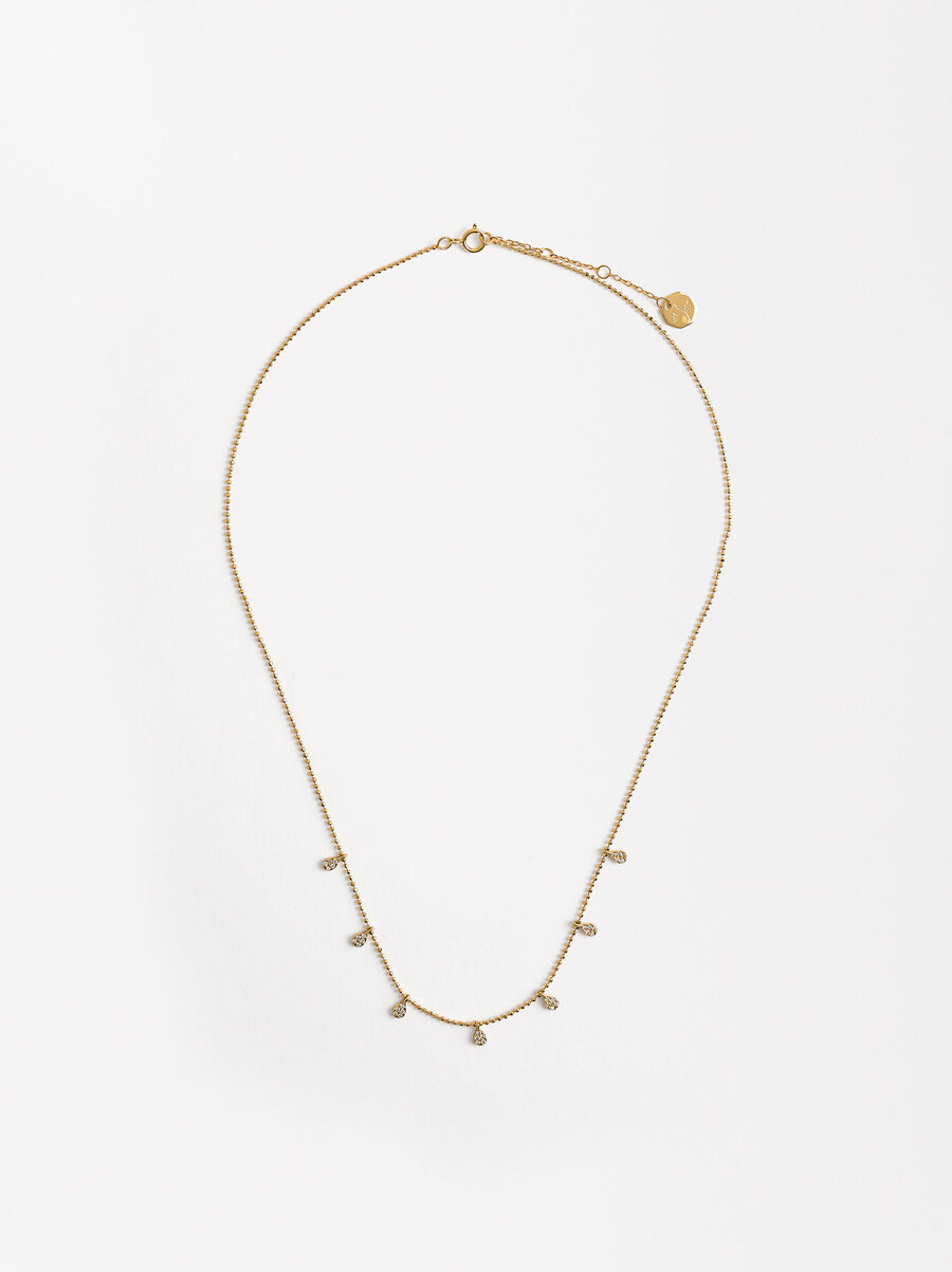 Short necklace with zirconias - 925 sterling silver