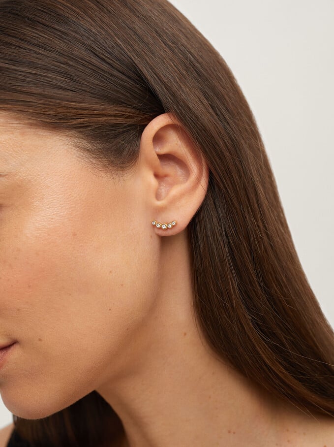 Short Stainless Steel Swarovski Crystals Earrings, , hi-res
