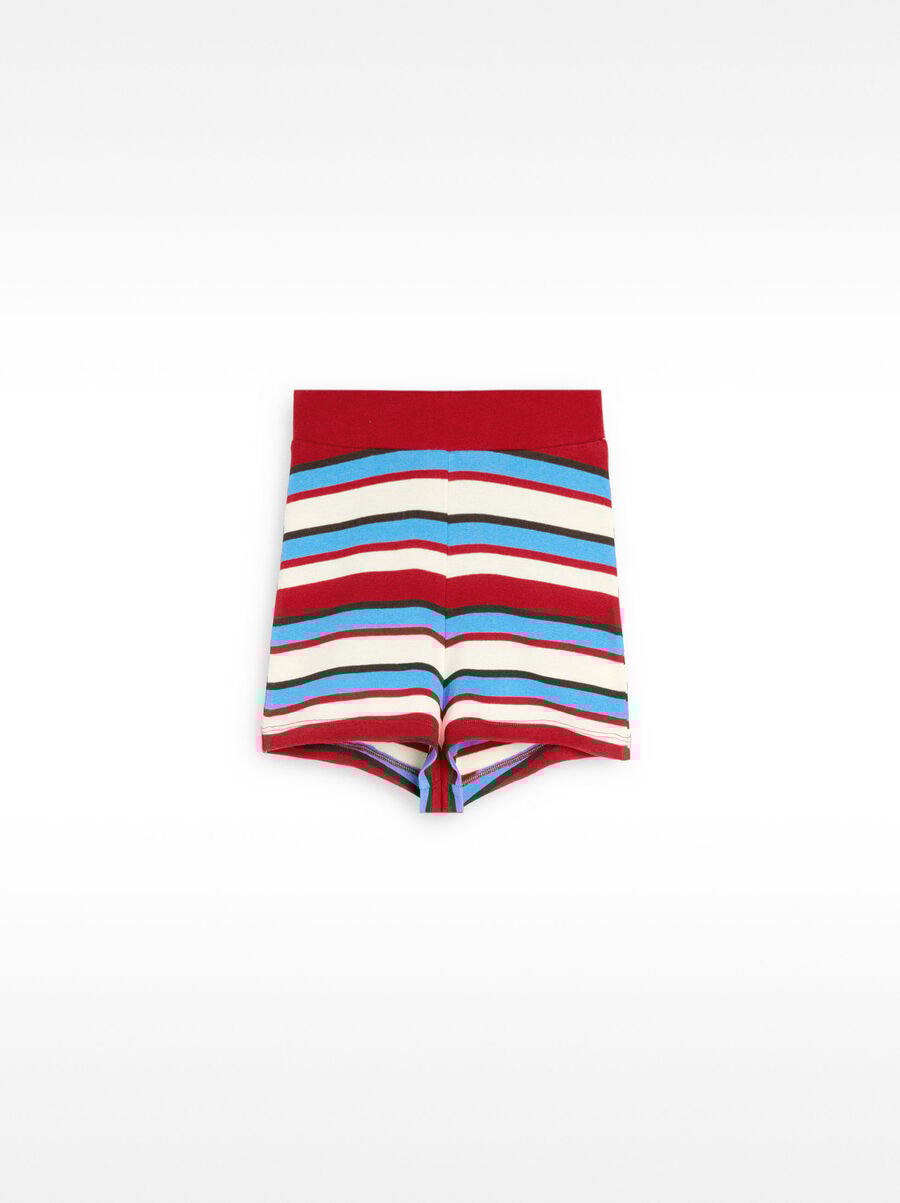 Striped cotton shorts
