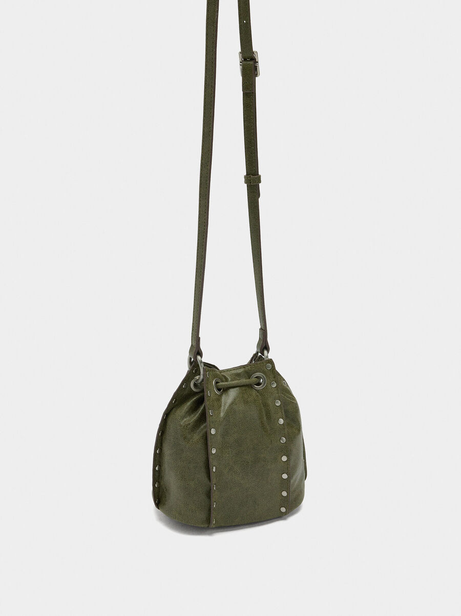 Bucket bag with studs