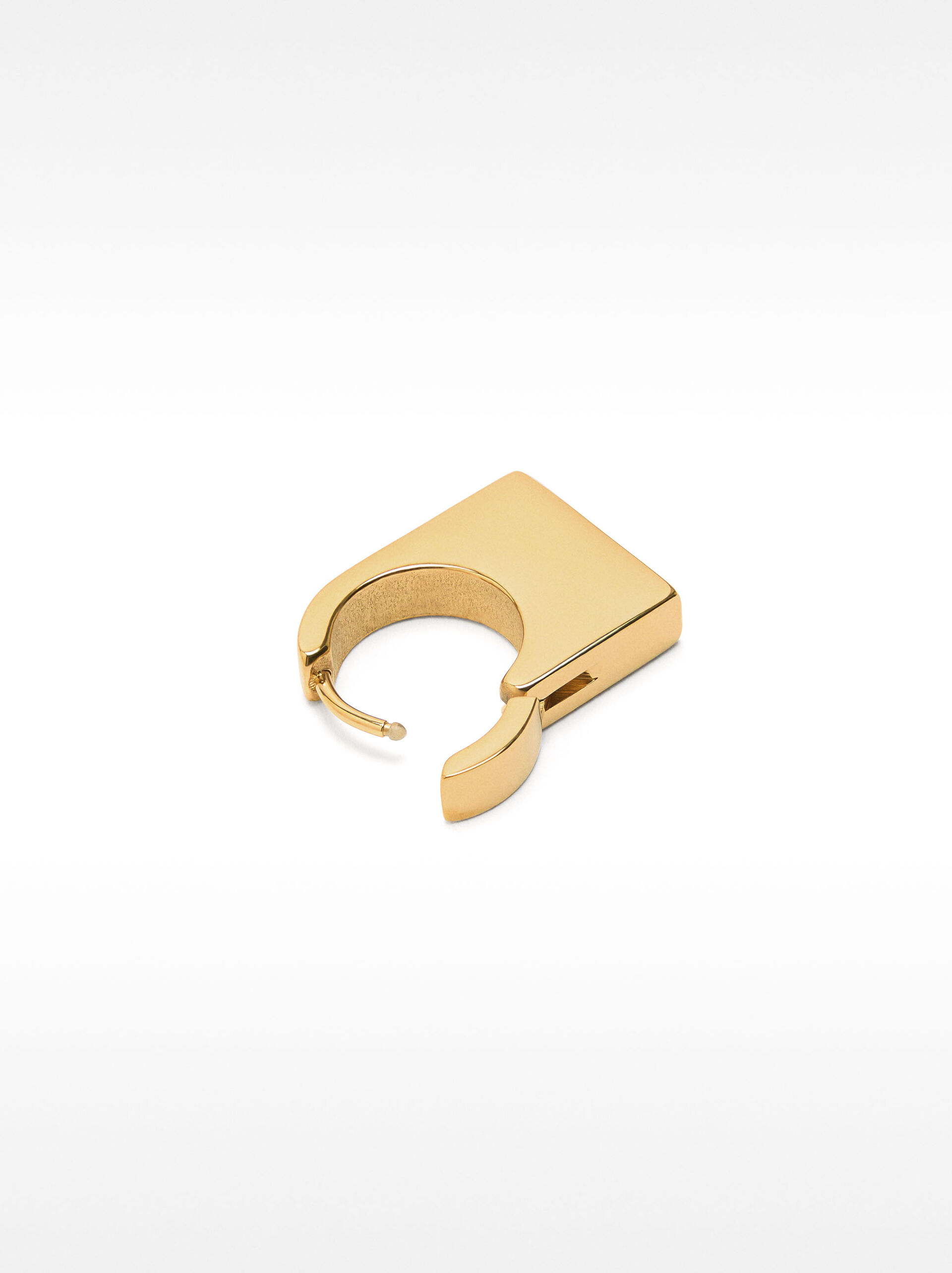 Rectangular hoop earrings – stainless steel image number 3.0