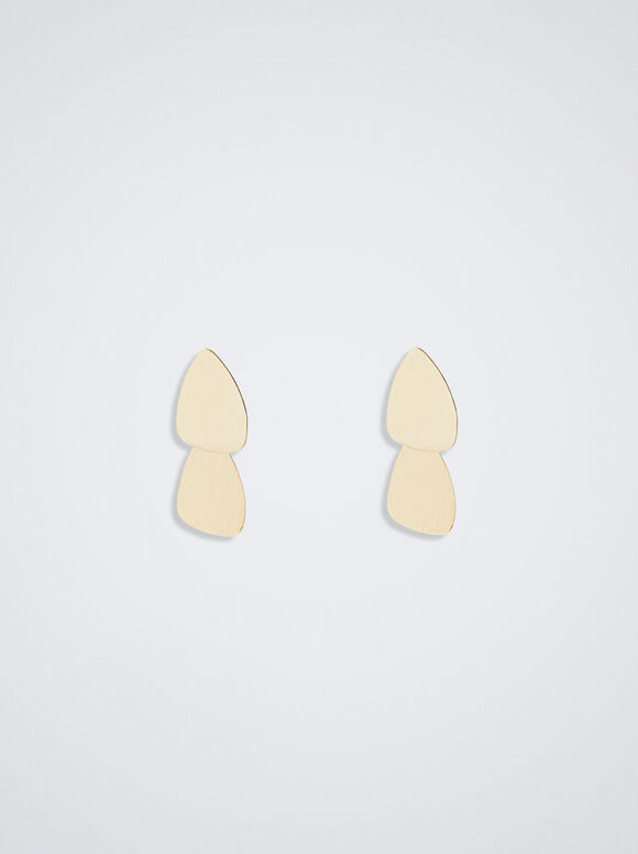 Metallic Golden Earrings, Golden, hi-res