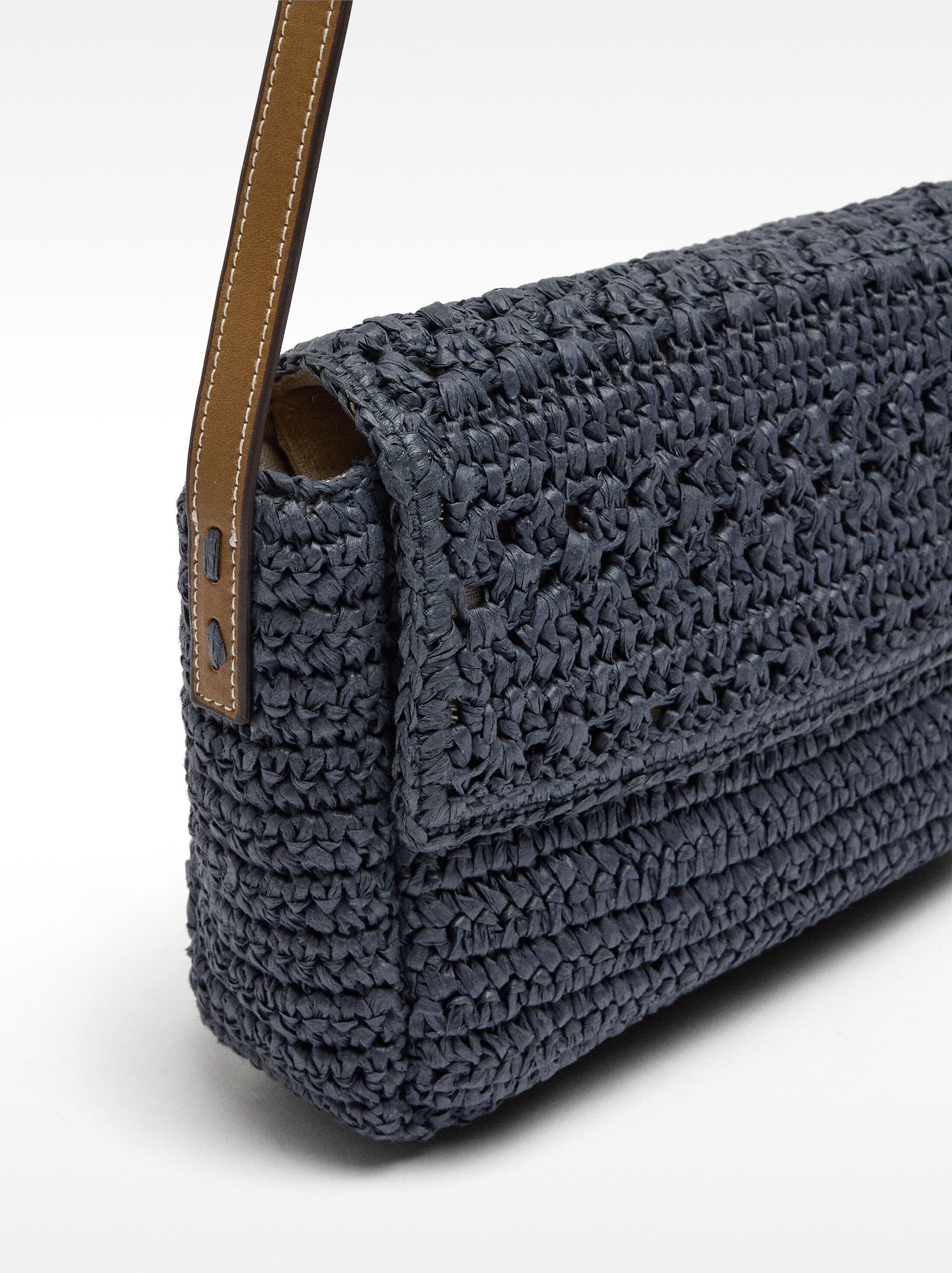 Crossbody bag with straw effect image number 1.0