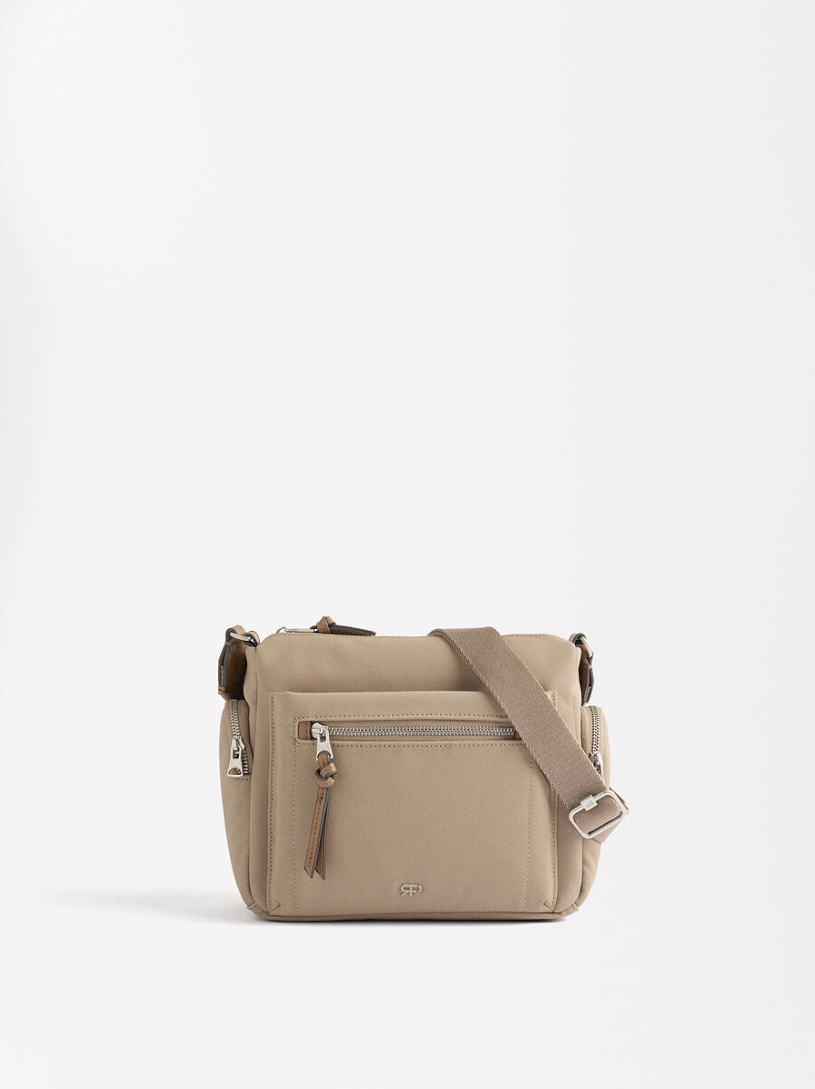 Borsa a tracolla effetto nylon