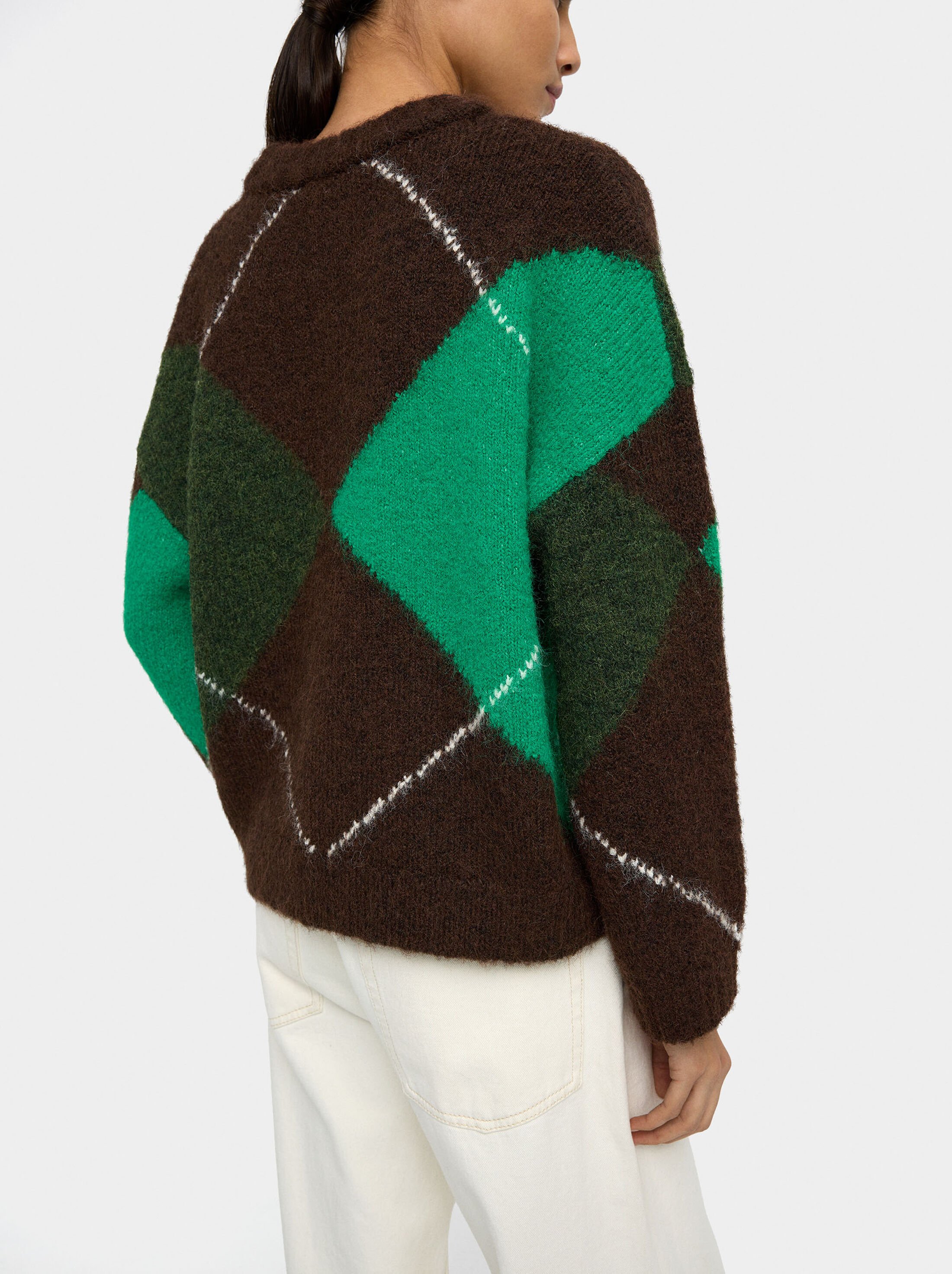 Sweater with jacquard knit image number 3.0