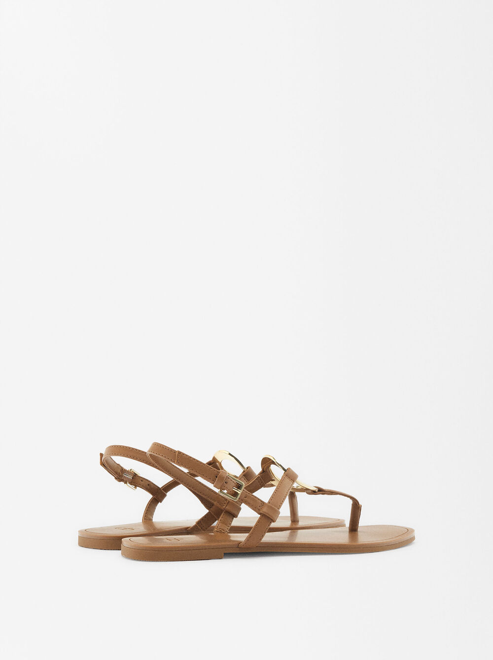 Flat Sandals With Metallic Detail