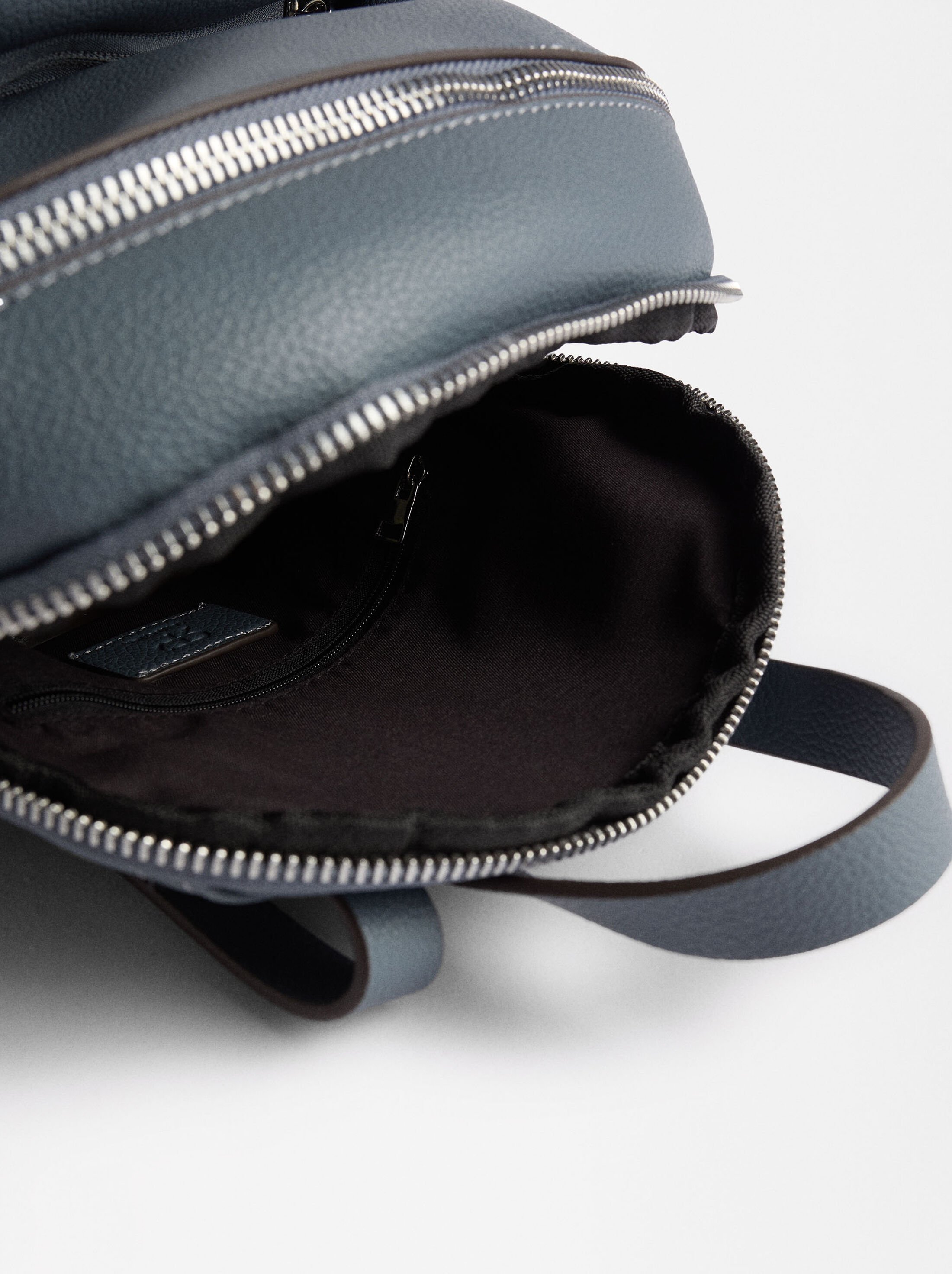 Textured backpack with pendant image number 3.0