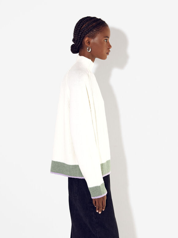 Online Exclusive - Knit Sweater, Ecru, hi-res