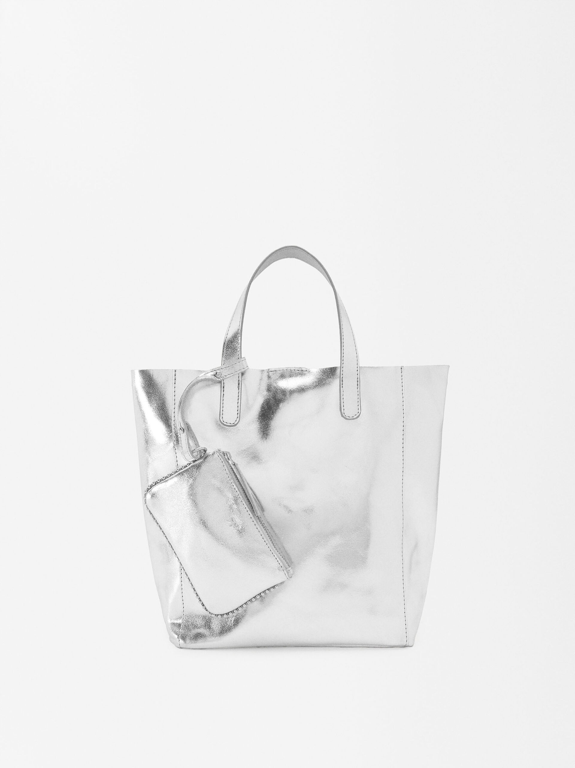 Borsa Shopper In Pelle Metallizzata - Limited Edition image number 2.0