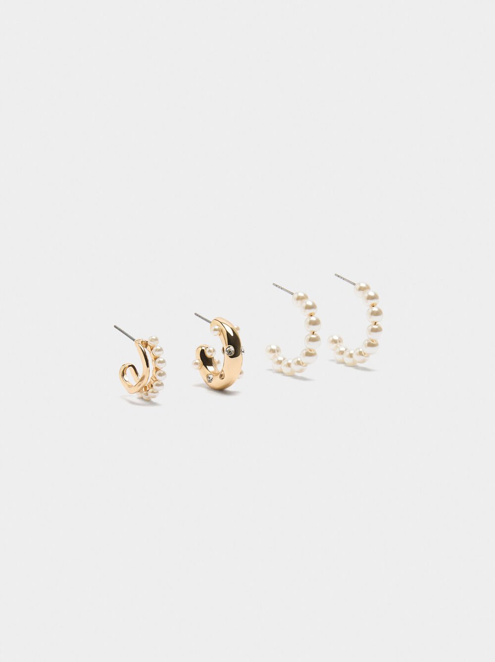 Set de créoles ouvertes avec des perles