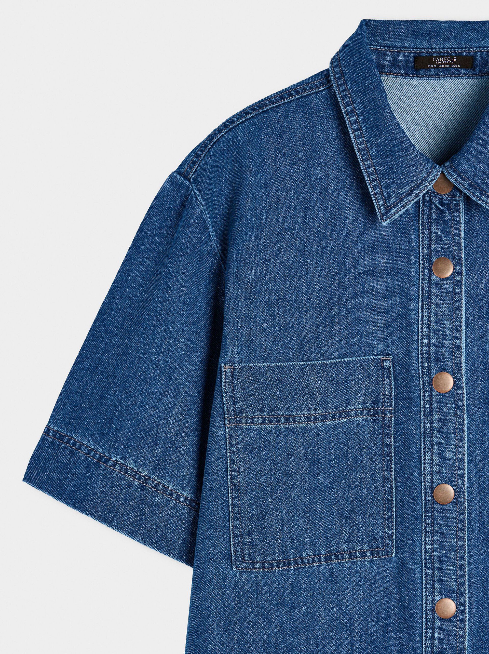 Denim dress with 100% cotton image number 6.0