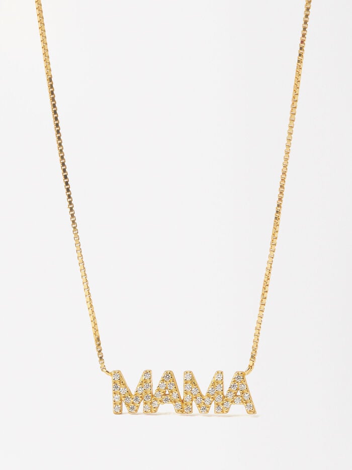 Halskette Mama Mit Zirkonia - 925er Sterlingsilber